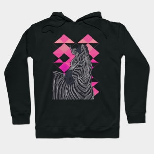 Zebra Pink Geometric Hoodie